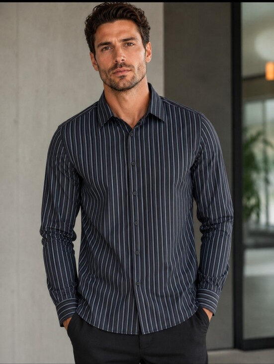 Express Other - EXPRESS 1MX -  SIZE XL -  MODERN FIT - PINSTRIPE SHIRT